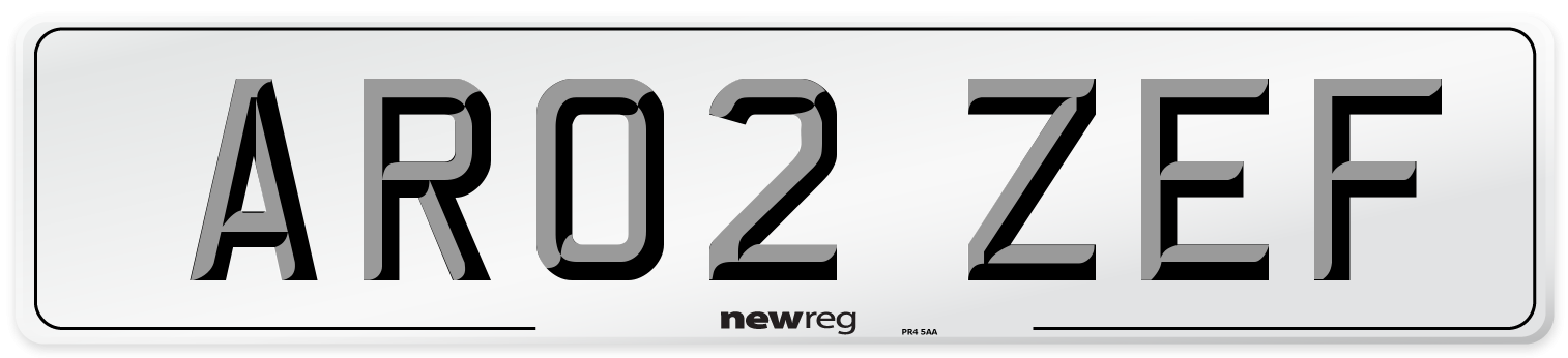AR02 ZEF Number Plate from New Reg